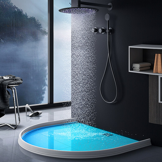 Diyin bathroom water barrier strip bathroom partition water blocking strip shower room toilet partition kitchen self-adhesive partition waterproof artifact partition silicone slot bathroom hand table length 80cm