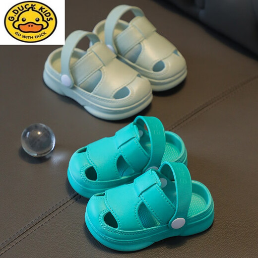 G.duck baby slippers summer boys 1-2 years old 3 indoor soft-soled non-slip children's hole shoes infant girls anti-collision sandals 3637 light green 21 yards 20-suitable for 13-13.5cm