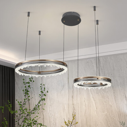 
Sendlanode light luxury chandelier living room headlights fashionable smart simple dining room bedroom LED chandelier 9721-8+6+4 eccentric circle