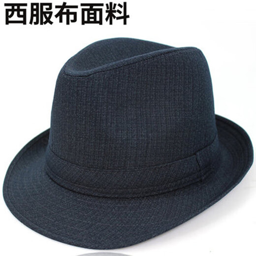 Old man's hat for men 60, 70, 80 years old, spring and autumn hat, suit material, middle-aged jazz hat, autumn and winter casual men's hat, black 58 cm