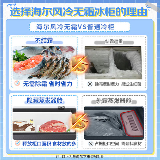 Haier 166 liter single temperature household freezer air-cooled frost-free minus 38 degrees ultra-low temperature small seafood preservation first-class energy efficiency quick freezer BC/BD-166WGHESM