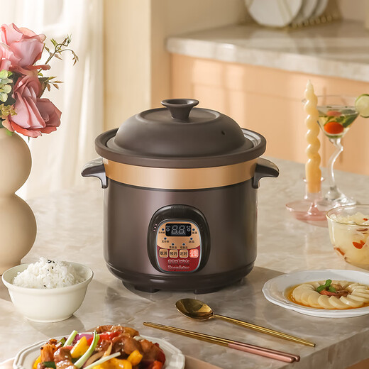 Royalstar Electric Stew Pot Fully Automatic Soup Ceramic Purple Clay Pot Household Large Capacity Intelligent Scheduled Electric Stew Cup Porridge Electric Casserole Slow Cooker Soup Pot Stewing Pot Reservation Timed Automatic Insulation 1.5L (1-2 People)