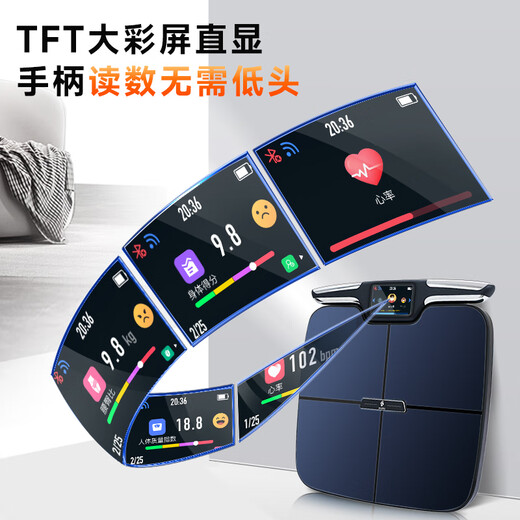 DORD 多雷德八电极智能体脂秤高精准体脂秤家用体重秤健身款体脂秤减肥专用体脂秤体重体脂一体秤充电式 至尊黑