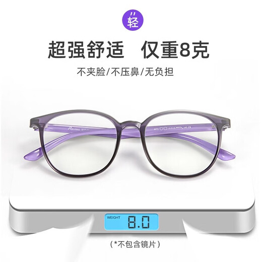Meira T老花镜女高清老人防蓝光抗疲劳时尚女士时尚超轻舒适高档送妈妈 紫框-防蓝光防辐射【老花300度】