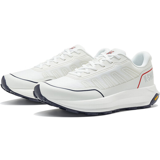 
KSWISS [same style on the show] Men's shoes for men's summer mesh breathable new fashion trend casual running shoes 9272 113 Wimbledon white/navy blue/grey red 42