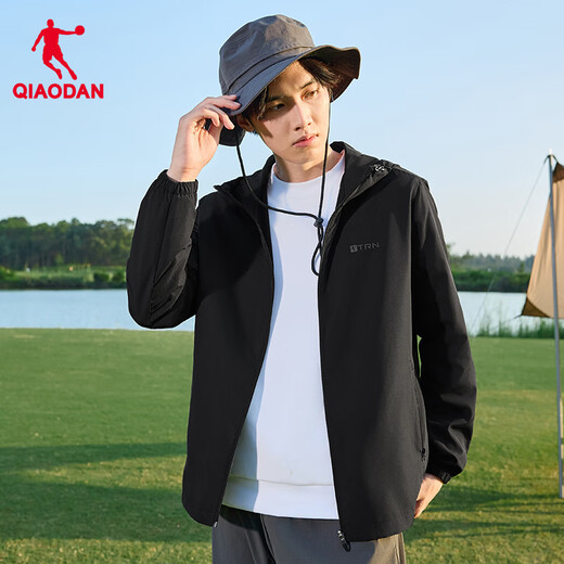 Jordan gabardina chaqueta para hombres chaqueta y otoño chaqueta con capucha a prueba de viento salpicaduras de deportes al aire libre negros 3xl