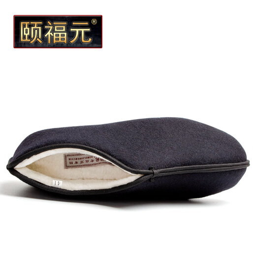 Yifu Old Beijing Cloth Shoes Men's Autumn and Winter Handmade Mille Layer Sole Cotton Shoes High-top Middle-aged and Elderly Dad's Shoes Traditional Elderly Shoes Plus Velvet Plush Style (If the size is too small, you can choose a larger size) 42
