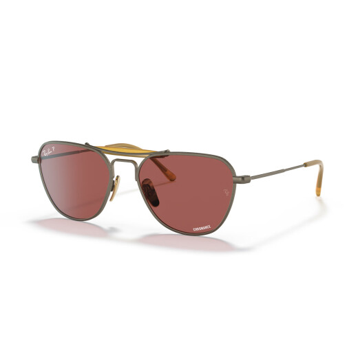 Gafas de sol de ray-ban kangmu gafas de sol polarizadas marco de metal de titanio irregular 0RB8064 9207 width de lente: 53 mm