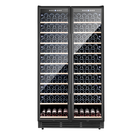 Bacchus red wine cabinet 250 bottles Constant temperature wine cabinet home commercial club office embedded integrated double door double control cabinet tea refrigerated wine storage cabinet high-end cold air frost-free YC-710 dual temperature-Beech wood shelf-1.91m high 250 bottles