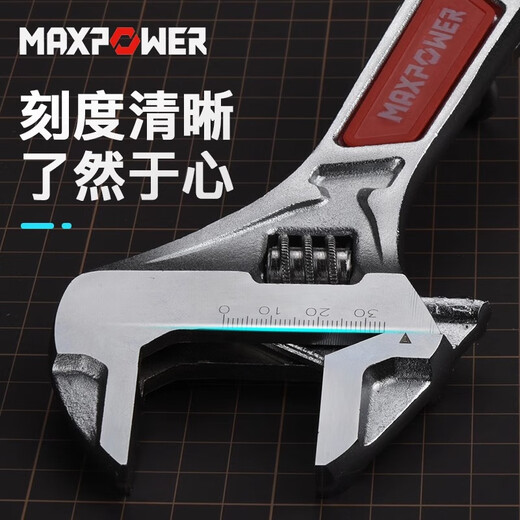 MaxPower Multifunktionaler großer Öffnung beweglicher Schraubenschlüssel Leichtes Hohlöffnungsscheiben Ultra-dünner großer Öffnen beweglicher Schraubenschlüssel Kurzhandle 5,5 Zoll (25 mm) M11166