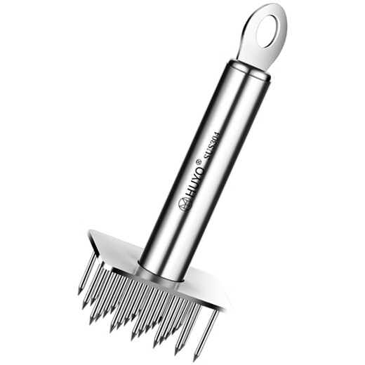 HUYO304不锈钢松肉锤家用牛排敲肉锤子松筋嫩肉针鸡腿猪扒扎孔器工具 全304钢大方板【28针】95%选择