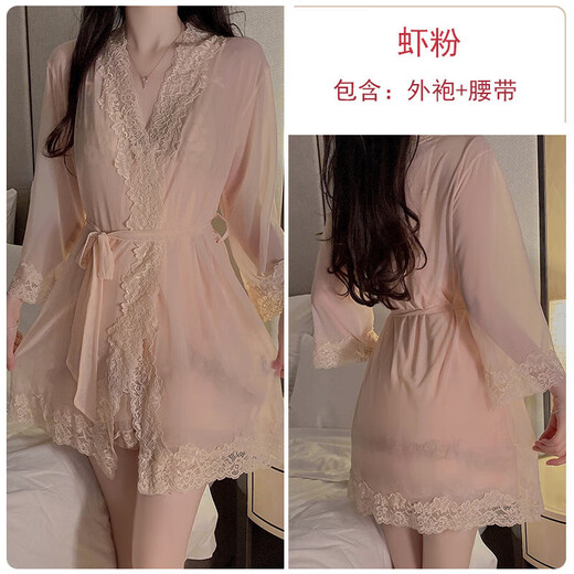 Sexy Unterwäsche rein sinnliche Mesh Pyjamas plus Brustpolster, die Nachthemd und Robe Frauen für Heimkleidung Anzug Rollenspiel P3886 Green (Shorts) l
