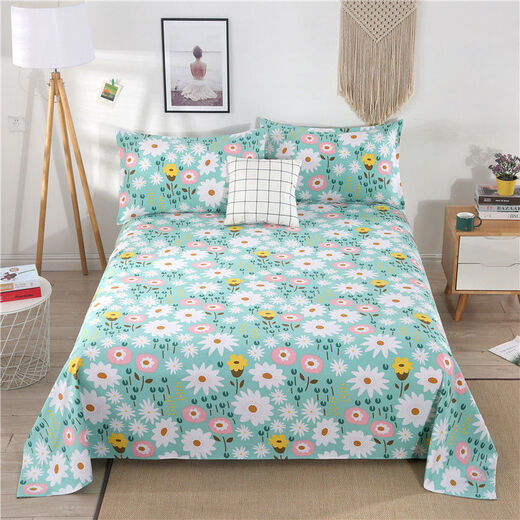 Xingyue Shengfan can't afford to throw the ball, pure cotton old coarse cloth bed sheet three-piece set, thickened cotton single double large bed Kang single bed, beautiful pastoral 1.8 bed 2.3x2.5 meters bed sheet