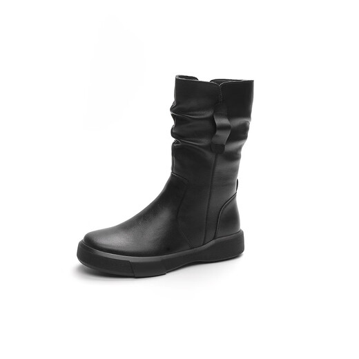 Belle-Ta-серия бренд разбитые кожаные сапоги в средней трубе для женщин Martin Boots 2024 Осень и ЗИМНА