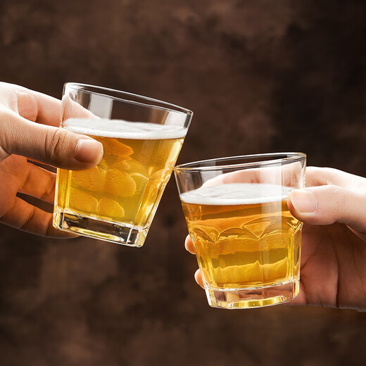 Dinner glass 6-piece beer glass, wine glass, liquor glass, household whiskey glass, water glass set, octagonal cup, 120ml 6-piece octagonal cup