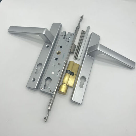 Broken Bridge 8525/9230 series screen door double door aluminum alloy black white gold silver complete set high and low door lock handle 9230 single point 60mm-80mm with key