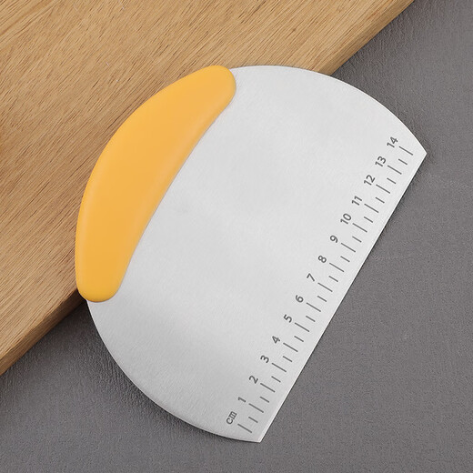 Jidaocook semicircular stainless steel noodle cutter with scale household scraper dough baking tool flour cutter scraper non-stick semicircular noodle scraper (one pair)