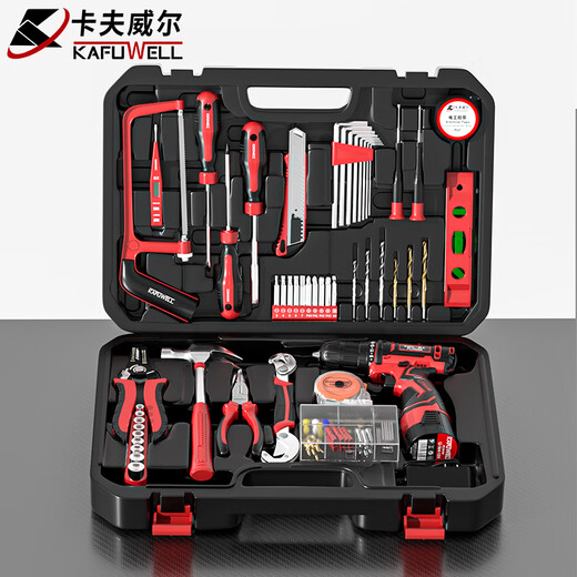 
Kraftwell 109-piece home drill tool box set charging electric screwdriver electrician repair P2982A 126-piece lithium drill P3893A