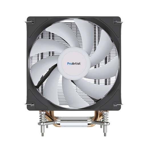 雅浚（ProArtist）E3V3风冷散热器 E3A黑/白炫彩四热管台式电脑CPU ARGB风扇支持intel1200/1700 /AMD 硅脂预涂 E3V3/intel专用