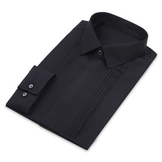 GIES CHARLES CORDION Vestido plisado Negro Personalidad Fashion Fashion Men's Pure Coder Slim Collar Shirt Negro 40