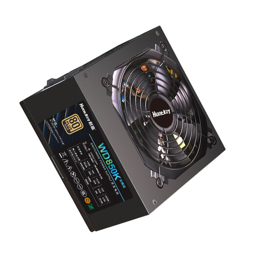 Huntkey WD850K Vollmodul Goldmedaille 850W Computer Stromversorgung (80plus Goldmedaille/Einzelkanal 70.8a/natives PCIE5.0/Vollspannung/LLC+SR+DC-DC)
