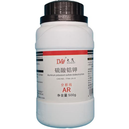 Damao (DM) Potassium Aluminum Sulfate Dodecahydrate Alum Analytical Pure AR500gCAS 7784-24-9 Laboratory Chemical Reagent Analytical Pure AR500g AR500g Spot