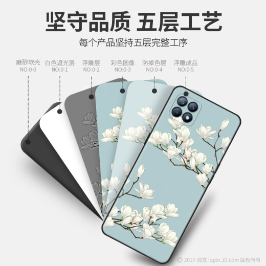 Liquanpai opporeno4se mobile phone case embossed painted soft shell TPU anti-fall all-inclusive protective cover for men and women can be customized with pictures of Gardenia