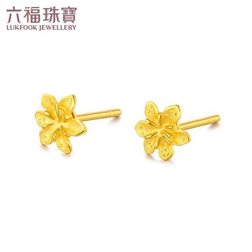 Luk Fu -Schmuck, Fußgoldgoldohrringe Fußgold goldene Ohrringe, preislich ca. 0,97 g - mit Silikonohrstöpsel