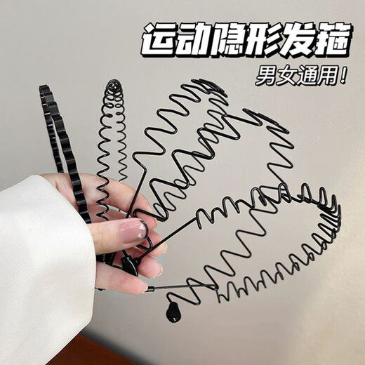 Haiyiduo Men's Hairband Men's Broken Hair Clip Invisible Back Head Oily Head Sports Headband Men's Wavy Summer Face Wash Short Hair Organizer Small Wave 1 Pack