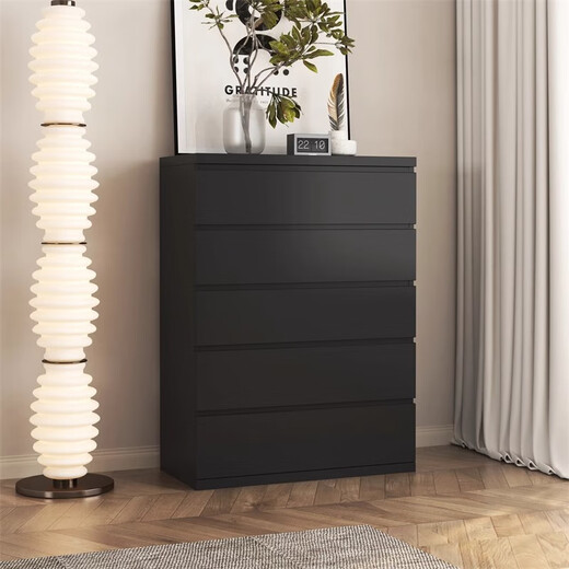 Shantoulin Village Massive Holzkiste des Schranks Nordic Style Schlafzimmer Wohnzimmer Schubladen TV -Schrank Amerikanische schwarze Kabinettskiste Ten Dou 1583*40*1216 HEIGHT HAUG