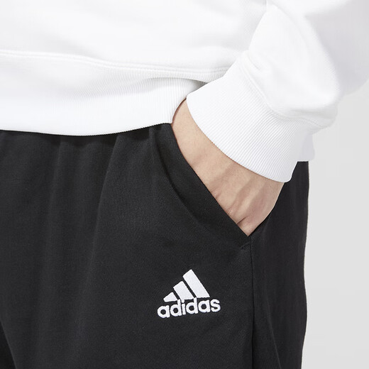 Adidas阿迪达斯男裤春季新款小脚裤子运动裤针织收口休闲跑步长裤GK9226 IC9417/黑色小脚裤 S /175/76A