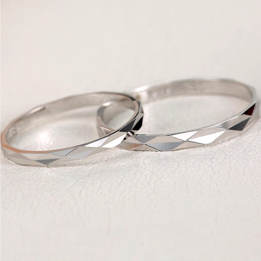 MZMZ Platinum Ring Diamond Pattern pt950 Platinum Plain Ring Men's and Women's Ring Birthday Anniversary Gift Light Luxury Style-Diamond Pattern Ring