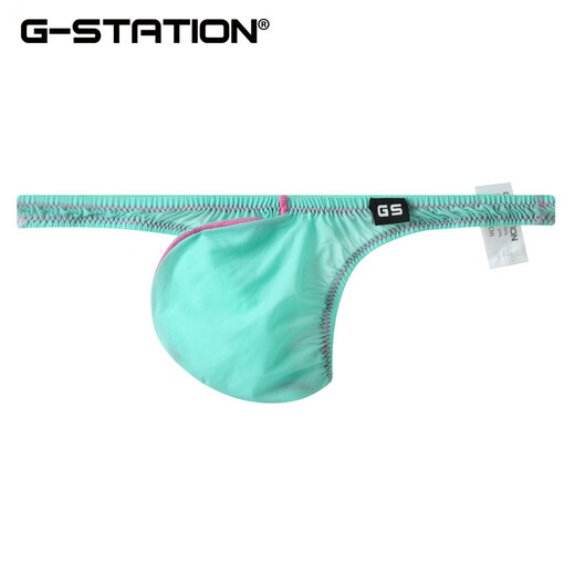 G-STATION light and silky DEWTY SKIN semi-transparent Japanese small style men's thong super tight sexy underwear brown (recommended to go up 1-2 sizes) 1 piece L
