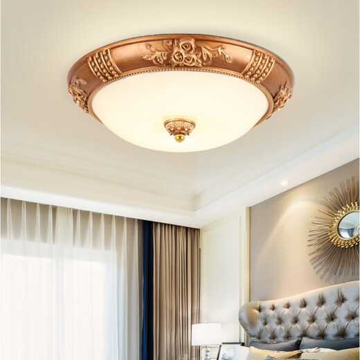 XMSJ Fenglanqing FENGLANQ European-style ceiling lamp Modern rural living room lamp Retro bedroom aisle balcony Xuan 24W 1047 retro 30 cm three-color light 24W