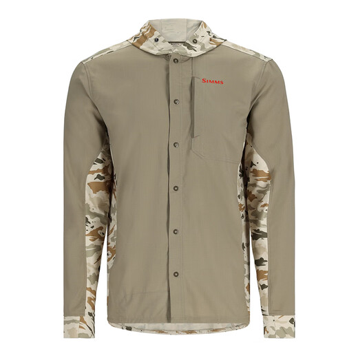 
SIMMS hooded shirt men's spring and summer sun protection clothes INTRUDER long-sleeved fishing sun protection clothes casual top comfortable and breathable PG-13559 gray-white plaid M