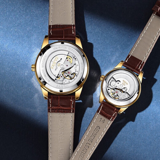 Olevs Schweizer zertifiziertes Paar Uhren Paar trendy lässige einfache einfache Männer und Frauengürtel Uhre Luminous Water of Watch Watch Calender [Mechanisches Modell] Weißes Paar 6629 Paar