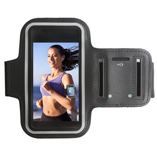 Running mobile phone bag sports arm bag wrist bag fitness comfort mobile phone arm bag ultra-light portable touch screen mobile phone bag applicable (6-6.5 inches) black