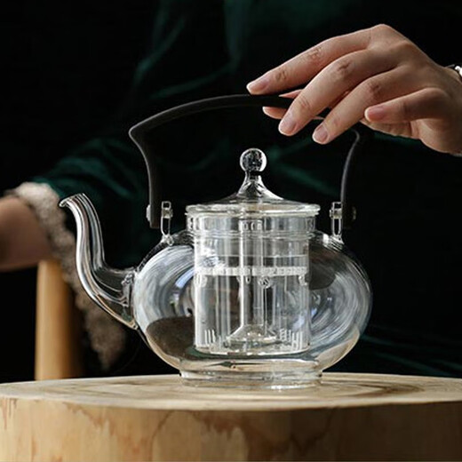 Heyue tea set, Heyue kettle, high borosilicate heat-resistant glass teapot, health kettle, household tea kettle, steaming tea, tea kettle, Heyue kettle (transparent color) 1000ml
