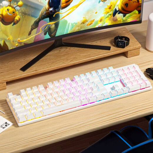 电竞机械键盘青轴茶轴游戏蓝牙手机台式笔记本电脑有线外接 高配K807三模蓝牙【青轴RGB灯效 单键盘