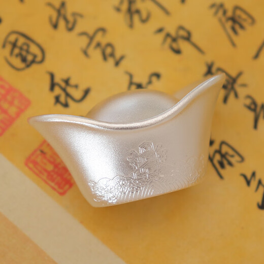 Mining pure silver 9999 solid ancient silver ingot seawater river cliff pattern silver ingot silver product ornaments velvet bag 100g seawater river cliff pattern silver ingot one piece