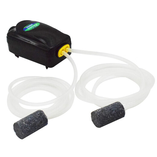 Songbao (SOBO) Fischtank Sauerstoffpumpe Sauerstoffverstärkung Pumpe Aquarium Sauerstoff Enhancer Sauerstoffpumpe Sauerstoffladung Pumpe kleine Haushalte Sauerstoffverstärkung 738 Doppelloch 3,5W [Luftstein, vollständige Set von Zubehör]