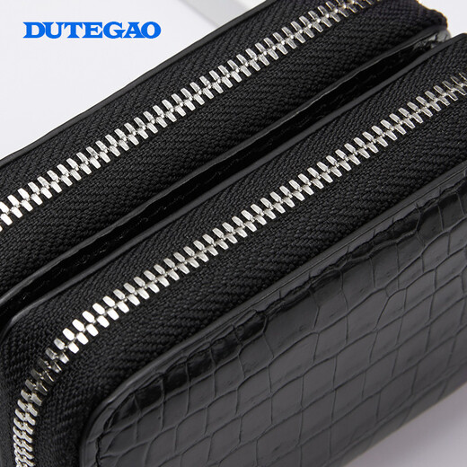 Dutegao Crocodile Pickup Pack Männer-Leder-Multi-Card-Führerschein Leder-Kartuat Hülle integrierter Kartenkoffer BANK KARTE PACK Schwarz Q62011753-71A1
