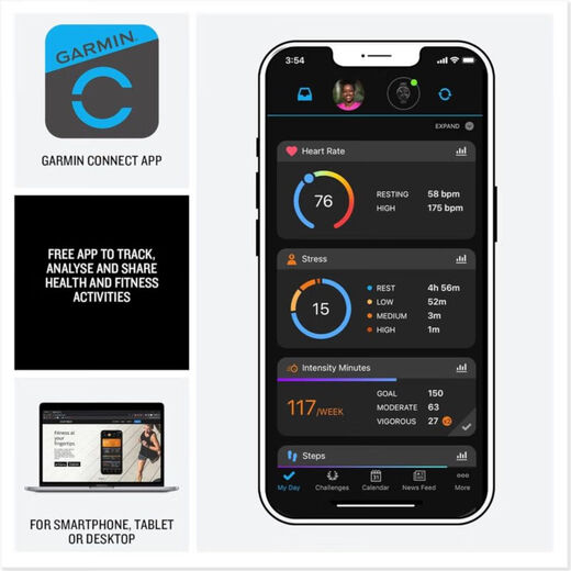 GARMIN Lily 2 sports watch smart watch women's heart rate monitoring sleep tracking fitness sports touch screen Lilac