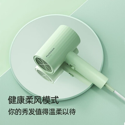 飞科高速电吹风机家用负离子护发大风力速干低音便携式宿舍学生用吹风 FH6296绿色1800W不可折叠