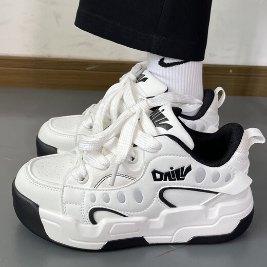 Rxex Hong Kong Style Bread Shoes Spring New Style Stild Student Sports Casual Sports Pareja de los hombres espesos de papá Hombres Hombres blancos Gris 42