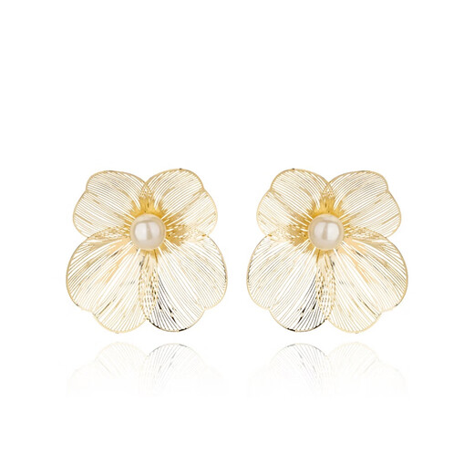 Qlady flower ear pierced earrings for women 2025 new light luxury high-end earrings temperament silver needle earrings