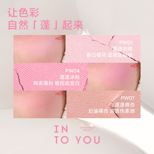INTO YOU fluffy blush rouge single color contouring birthday gift for girls New Year's gift PW01 fluffy milk cake