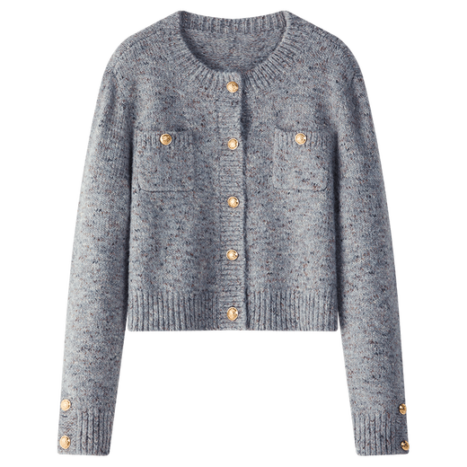 
Fan Silan 23FS14110 lazy style sweater cardigan jacket for women in autumn and winter super beautiful little fragrant style knitted sweater Rouge red XL