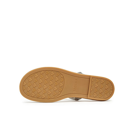 Tianmeiyi Slippers pour les femmes avec des bandes de forage flash de coin pour les sandales extérieures à la mode pour femmes