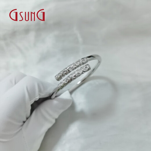 GsunG Platinum Gold Hoop Bracelet PT950 Open Round Bracelet for Men and Women Platinum Couple Style Gold Hoop Bracelet Customized Products Contact Customer Service